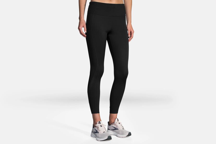 Womens Brooks Method 7/8 Tight Bottoms Black | Clothing 0932-UCYNI